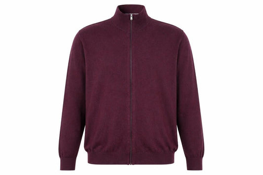 Burton Mens Purple Mock Neck Cotton Full Zip Jumper Size L Long Sleeve