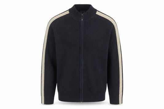 Marks & Spencer Mens Blue Round Neck Acrylic Full Zip Jumper Size L Long Sleeve