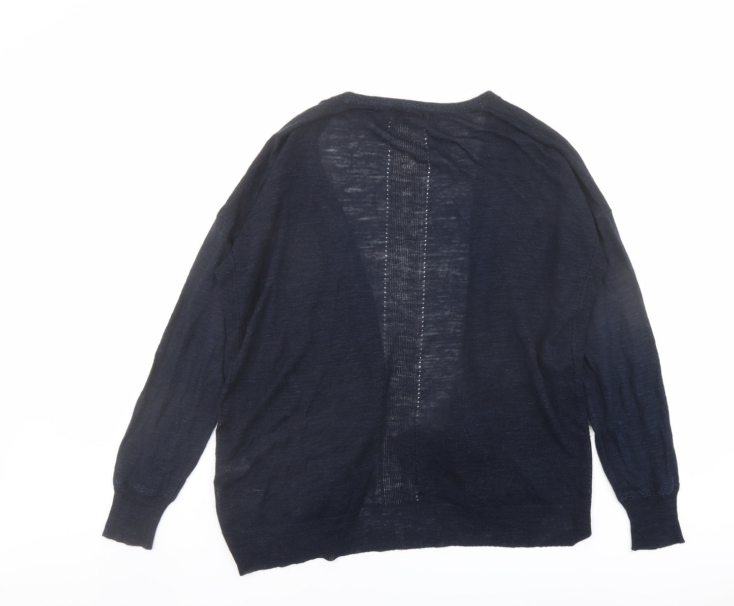 NEXT Womens Blue V-Neck Acrylic Cardigan Jumper Size 12