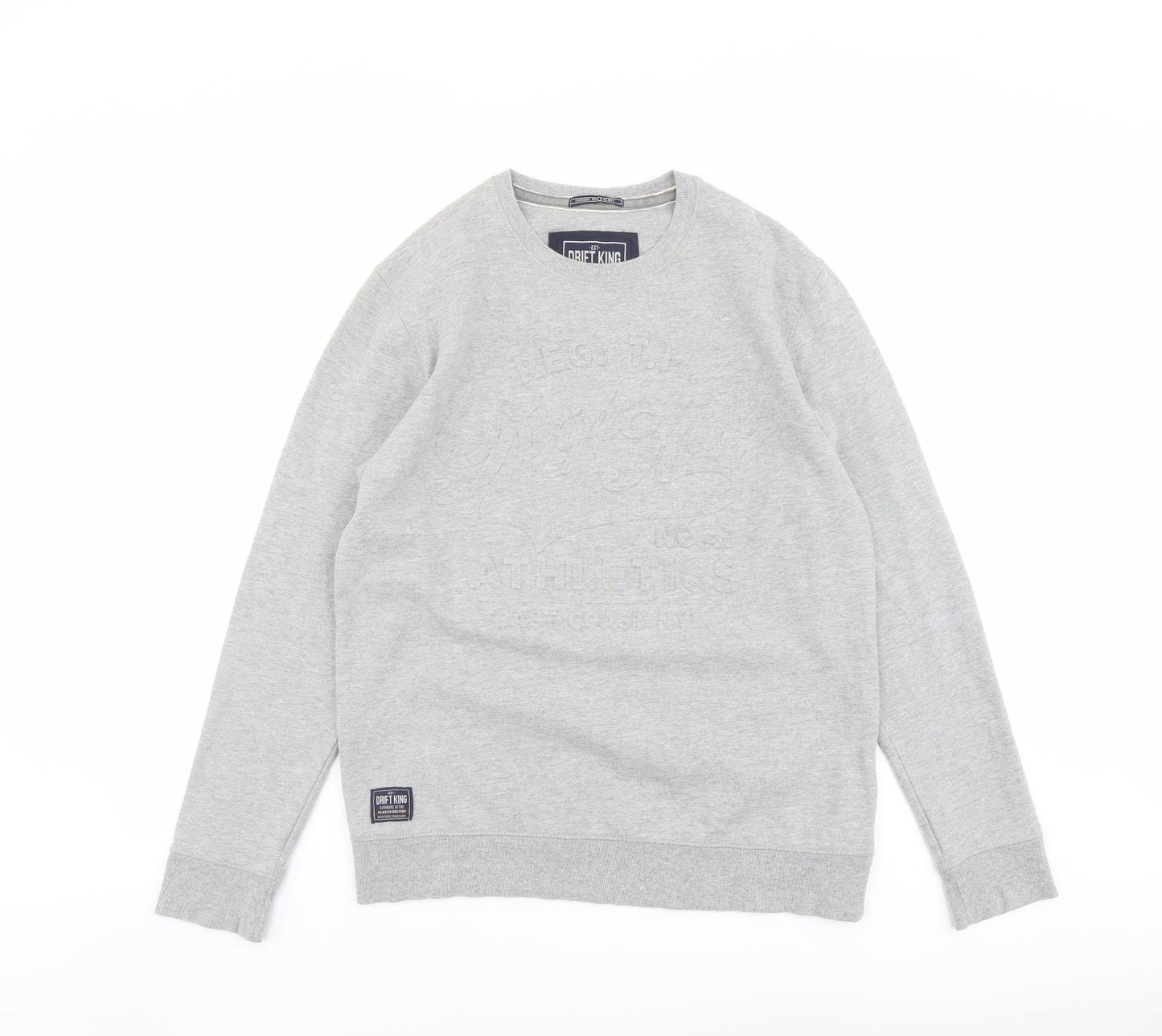 Drift King Mens Grey Cotton Pullover Sweatshirt Size M