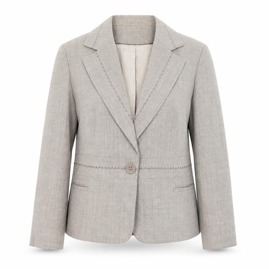 Marks & Spencer Womens Beige Polyester Jacket Blazer Size 16 - Stitch Detail