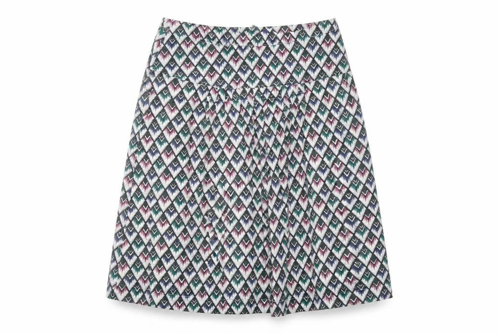 GARDEUR Womens Multicoloured Geometric Cotton A-Line Skirt Size 10 Zip