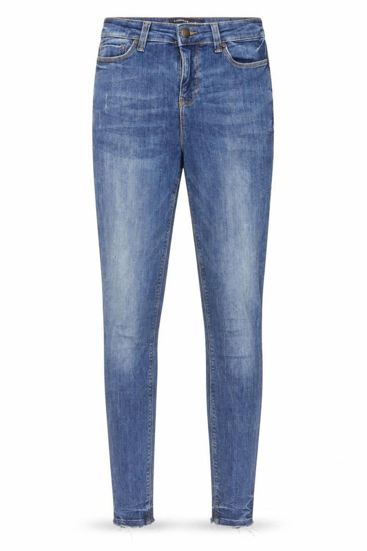 Marks & Spencer Womens Blue Cotton Skinny Jeans Size 8 L28 in Regular Button