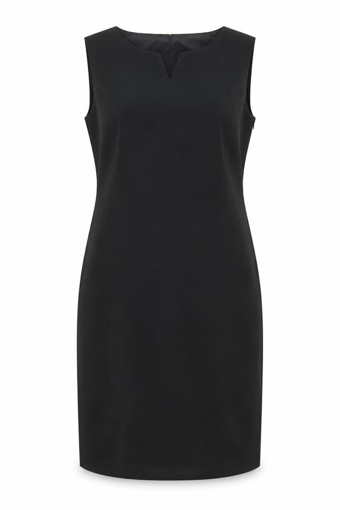 Elegance Womens Black Polyester Shift Size 14 V-Neck Zip