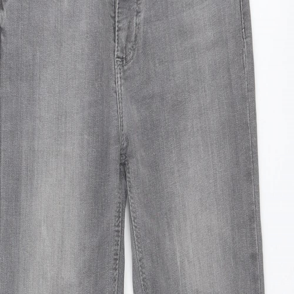 Denim & Co. Womens Grey Cotton Skinny Jeans Size 6 L27 in Regular Zip
