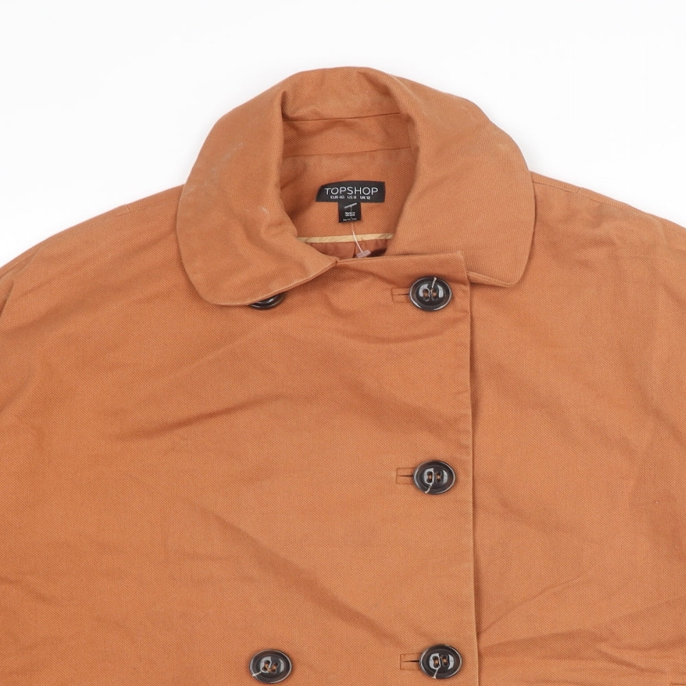 Topshop Womens Orange Jacket Size 12 Button