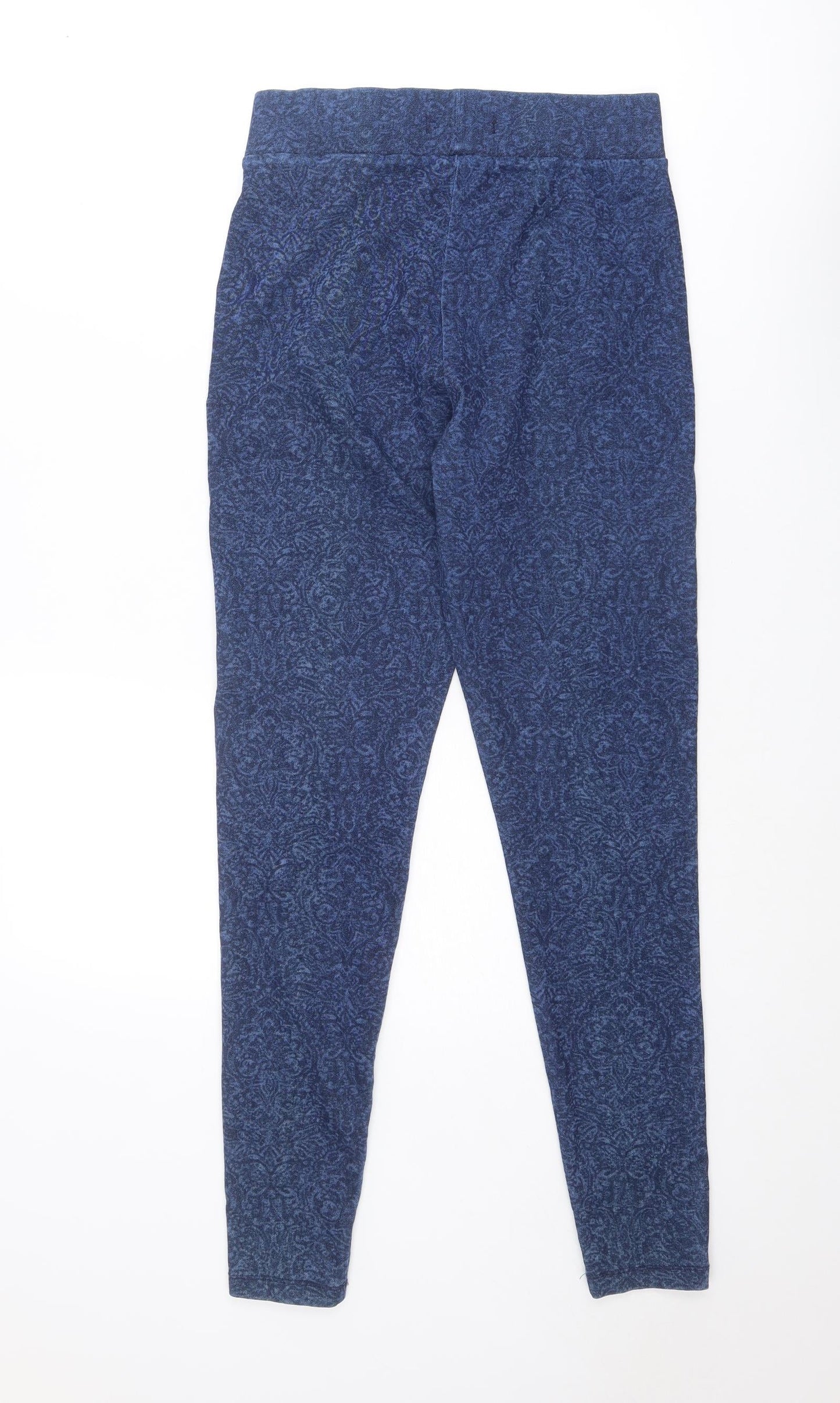 Marks and Spencer Womens Blue Paisley Cotton Jegging Jeans Size 8 L29 in Regular