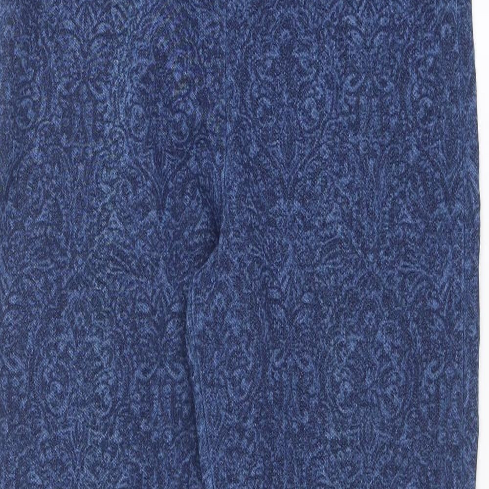 Marks and Spencer Womens Blue Paisley Cotton Jegging Jeans Size 8 L29 in Regular