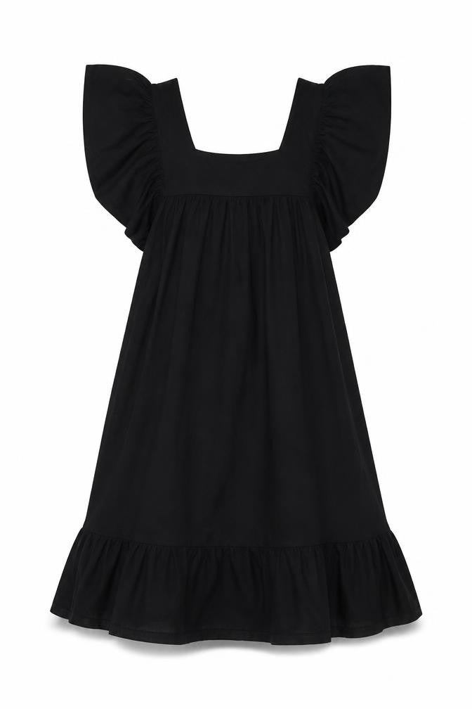 H&M Womens Black Viscose Trapeze & Swing Size 6 Square Neck Pullover