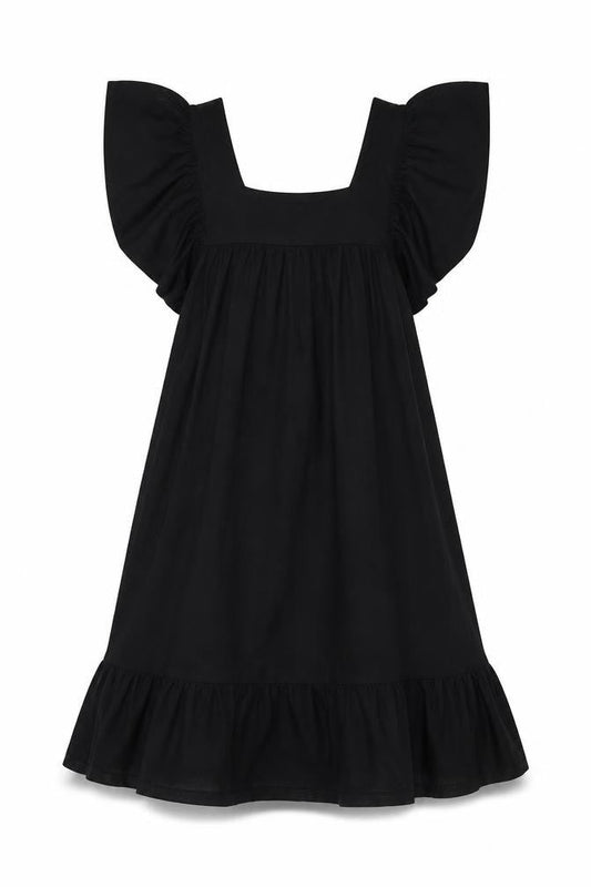 H&M Womens Black Viscose Trapeze & Swing Size 6 Square Neck Pullover