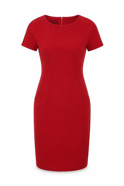Next Womens Red Polyester Shift Size 6 Round Neck Zip