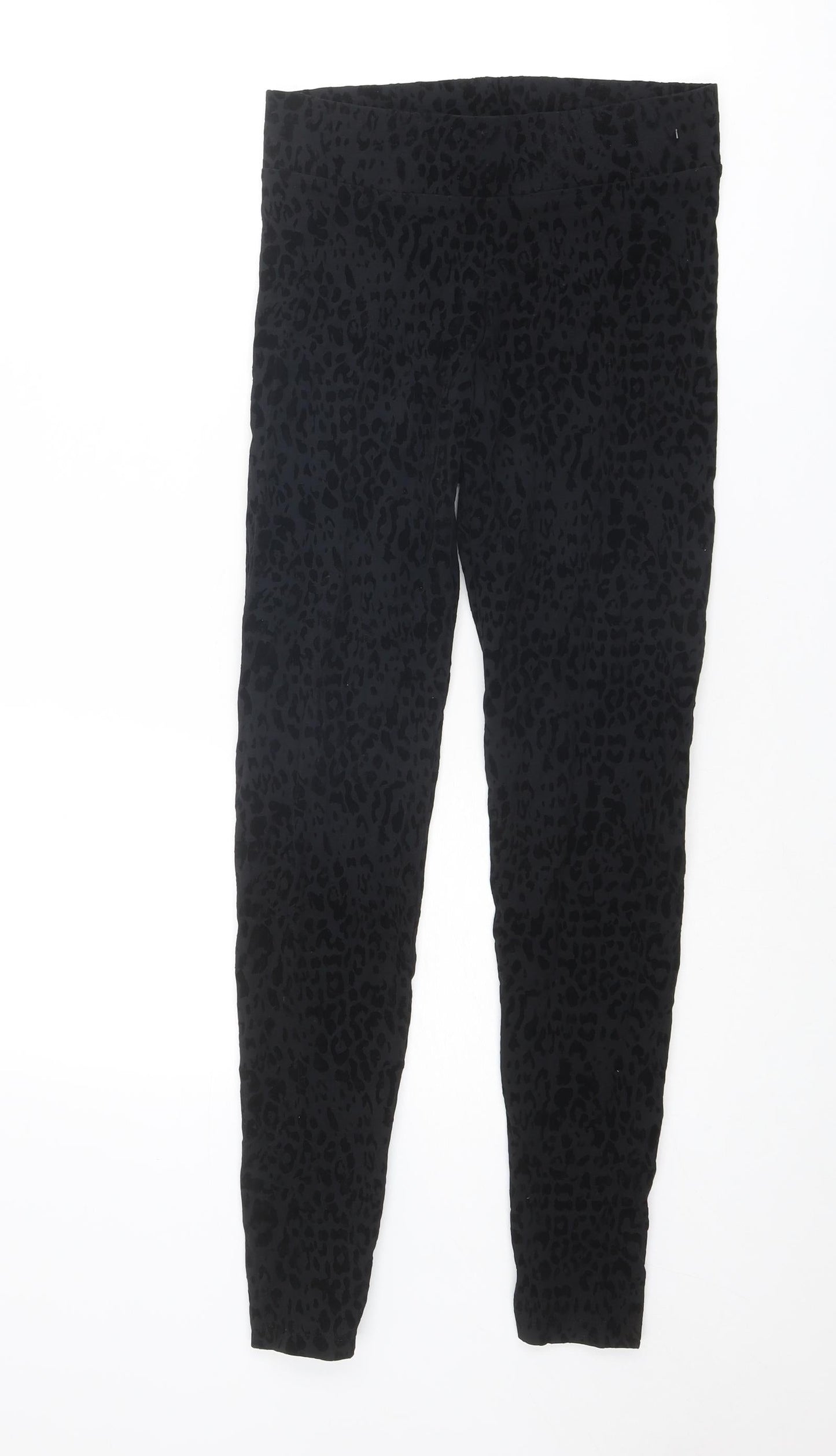 Marks and Spencer Womens Black Cotton Carrot Leggings Size 8 L28 in