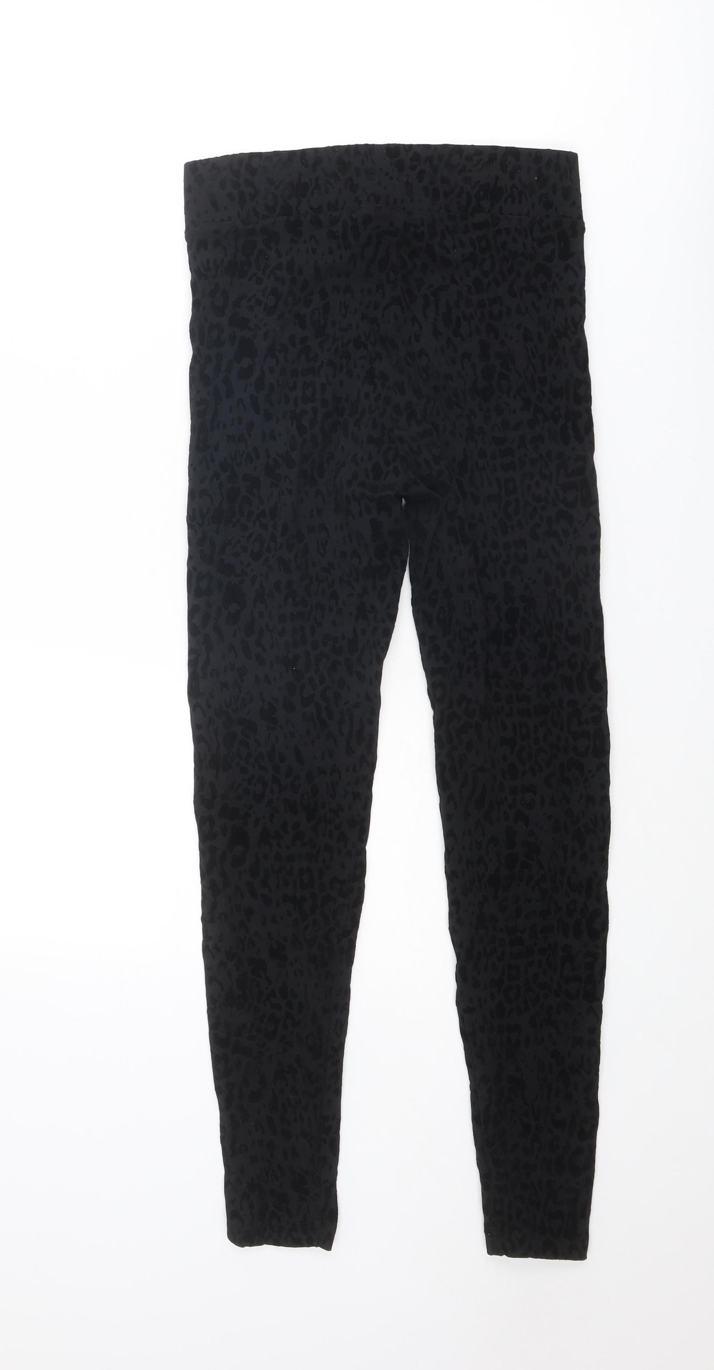 Marks and Spencer Womens Black Cotton Carrot Leggings Size 8 L28 in