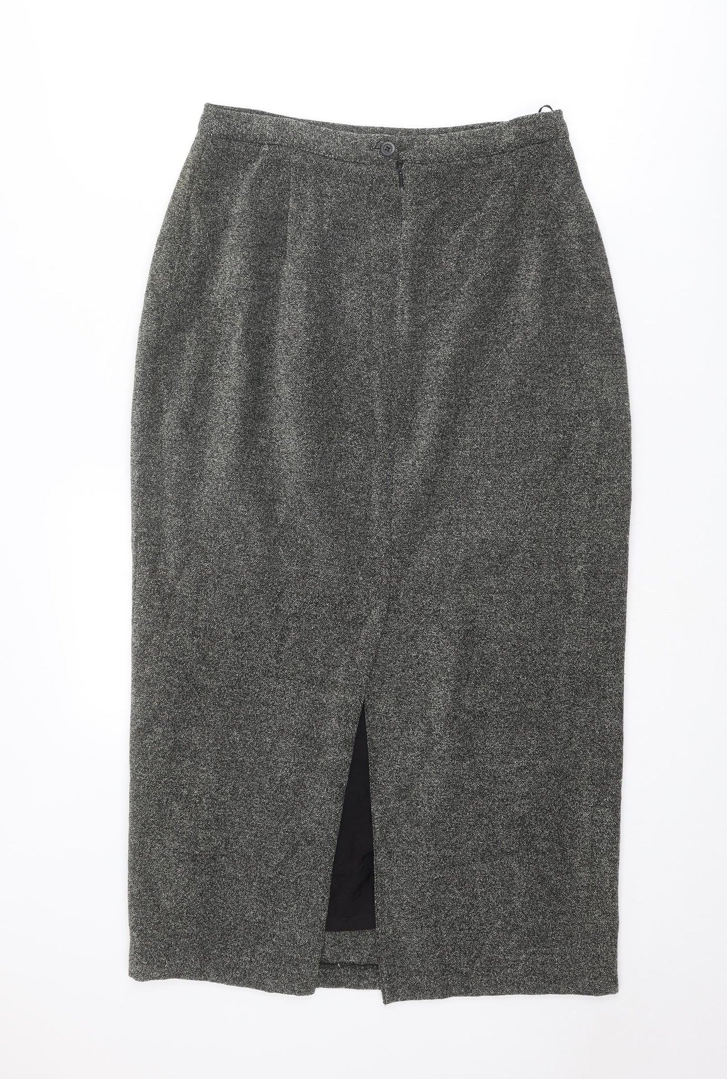 Richards Womens Grey Cotton Straight & Pencil Skirt Size 14 Zip