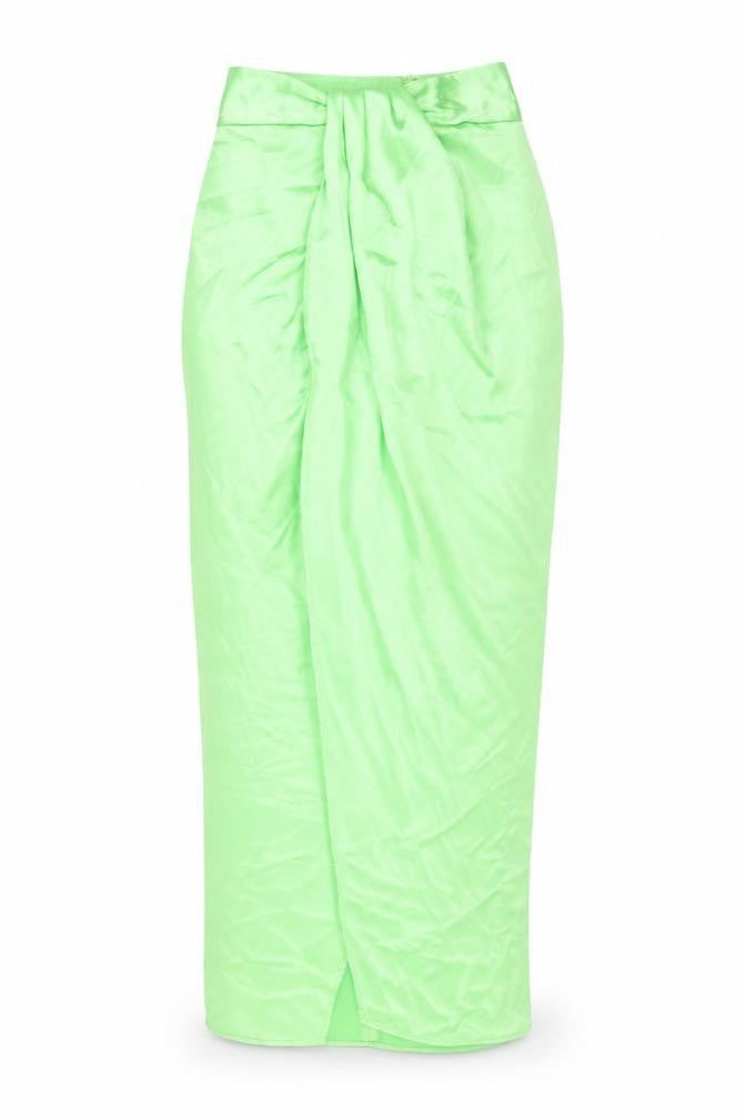 Zara Womens Green Polyester A-Line Skirt Size XS Zip