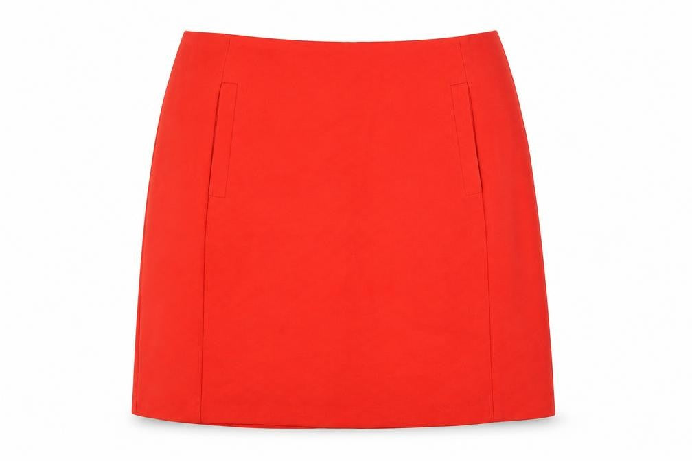 Marks & Spencer Womens Orange Polyester A-Line Skirt Size 12 Zip