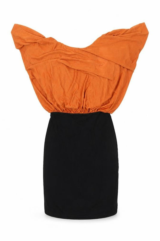 Front view of ASOS women’s black viscose pencil dress, size UK 8, round neck zip