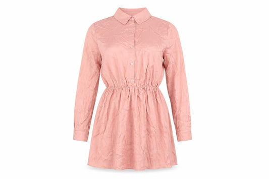 Zara Womens Pink Viscose Shirt Dress Size S Collared Button