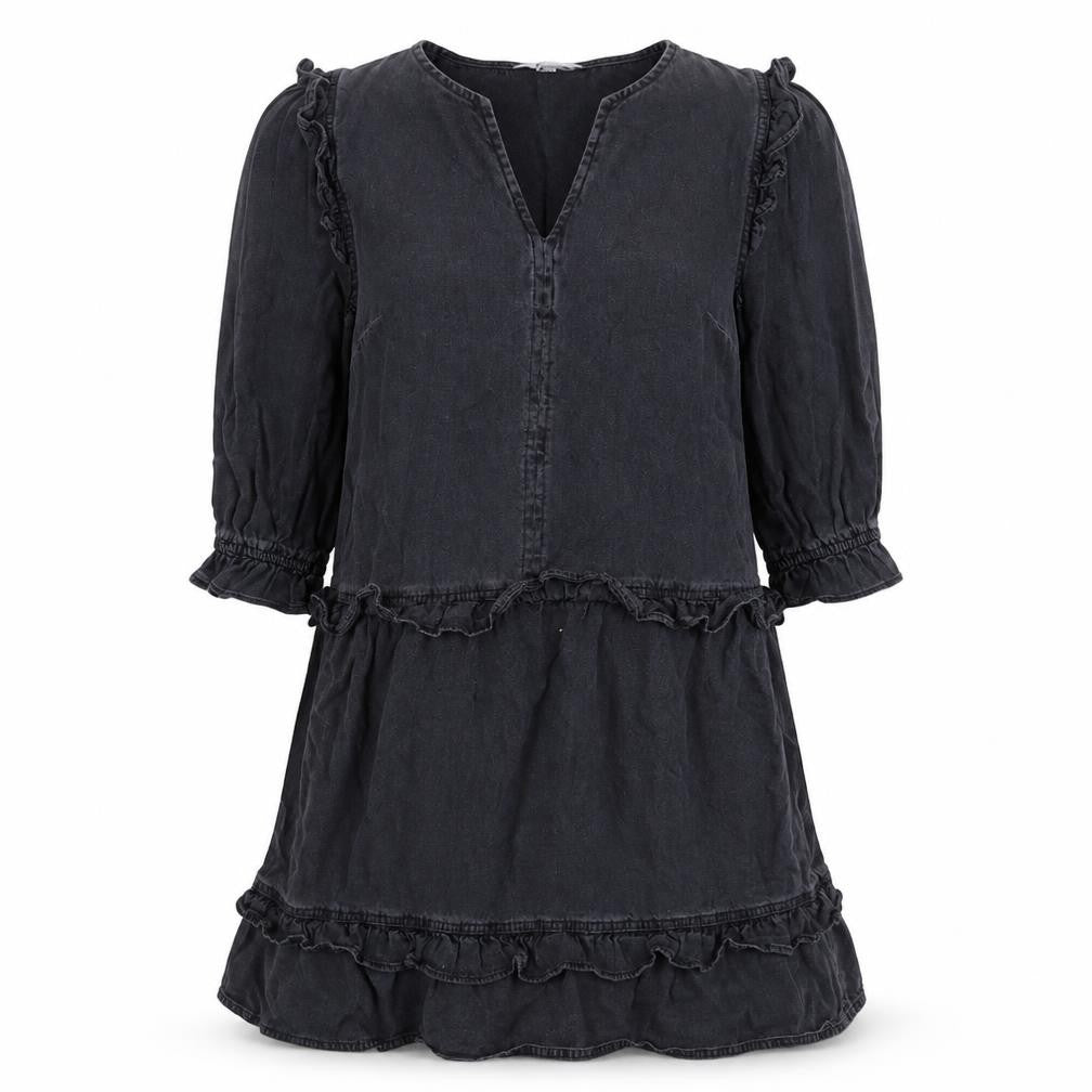 TU Womens Grey Cotton Trapeze & Swing Size 10 V-Neck Pullover