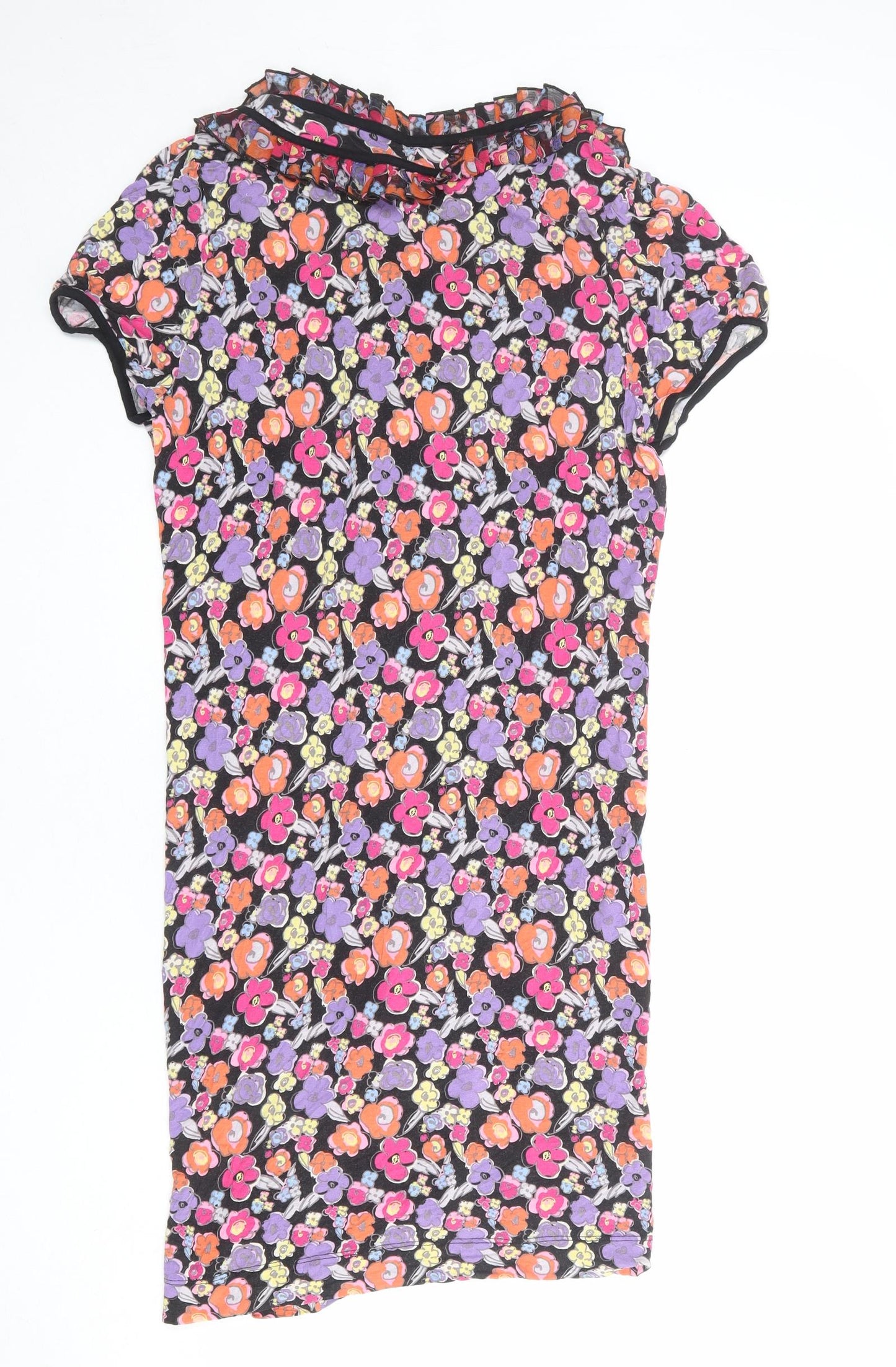 NEXT Womens Multicoloured Floral Viscose Shift Size 16 Round Neck Button