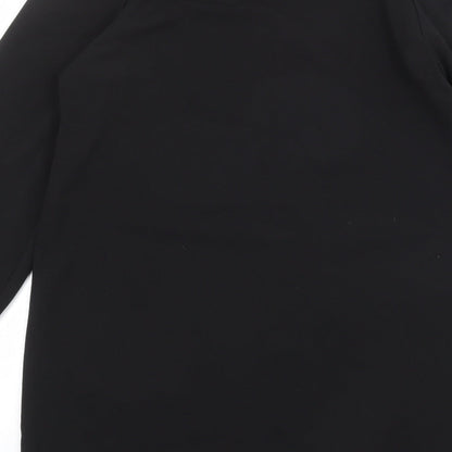Boohoo Womens Black Polyester Shift Size 10 V-Neck Button