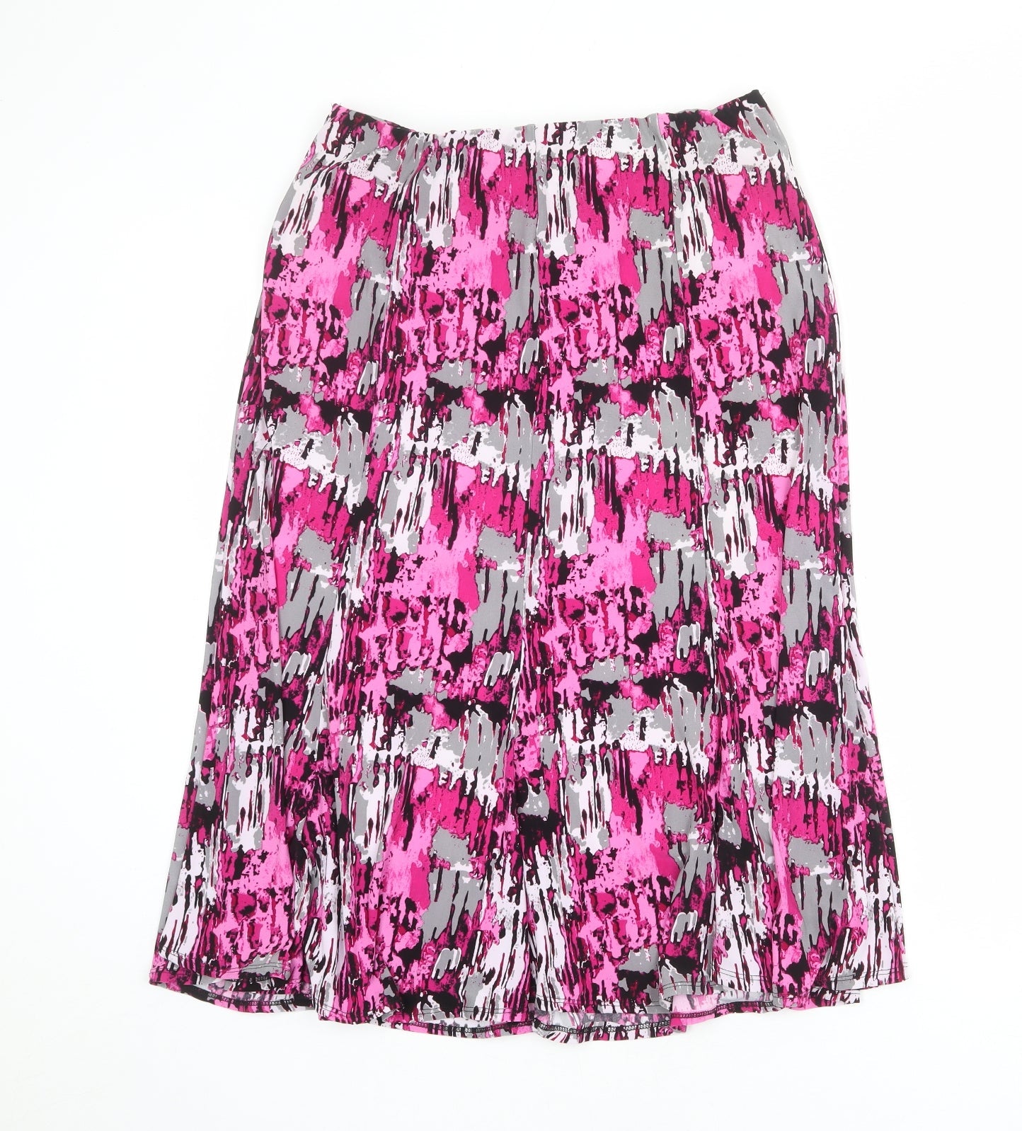 Saloos Womens Multicoloured Geometric Polyester A-Line Skirt Size 32 in