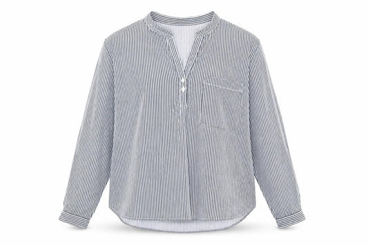 Marks and Spencer Womens Blue Striped Viscose Basic Blouse Size 2XS V-Neck