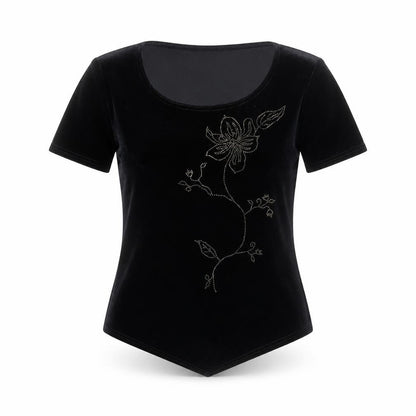 Sophia De Sol Womens Black Polyester Basic T-Shirt Size 12 Round Neck