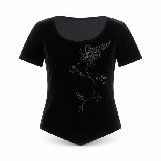 Sophia De Sol Womens Black Polyester Basic T-Shirt Size 12 Round Neck