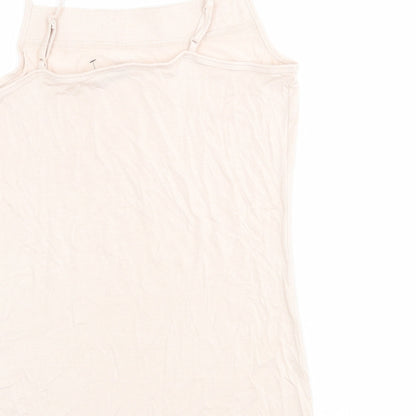Brand and care label for Autograph women’s pink viscose basic tank, size UK 14, square neck