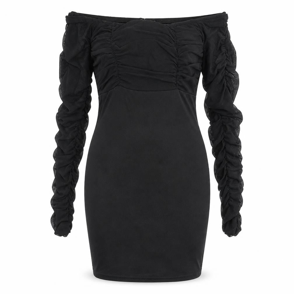 PRETTYLITTLETHING Womens Black Polyester Bodycon Size 10 Off the Shoulder Pullover
