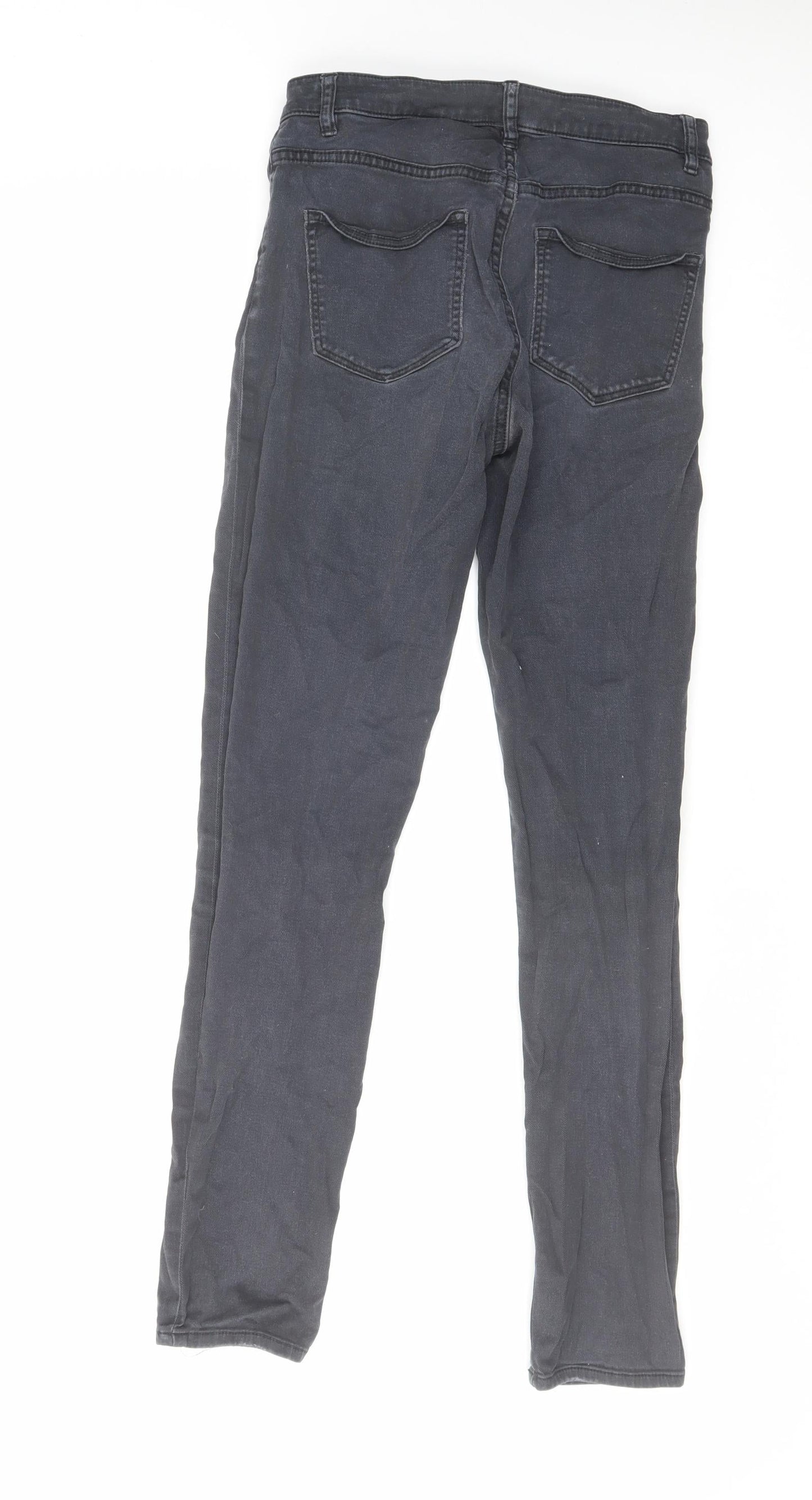 H&M Womens Blue Cotton Skinny Jeans Size 10 L29 in Regular Zip
