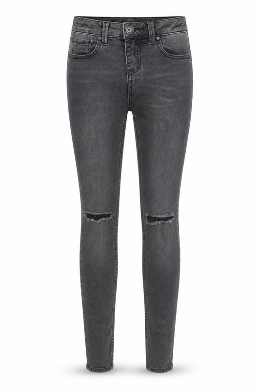 New Look Womens Grey Cotton Skinny Jeans Size 8 L31 in Regular Zip