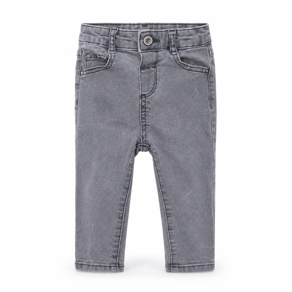 Mango Baby Grey Cotton Cropped Jeans Size 12-18 Months Button