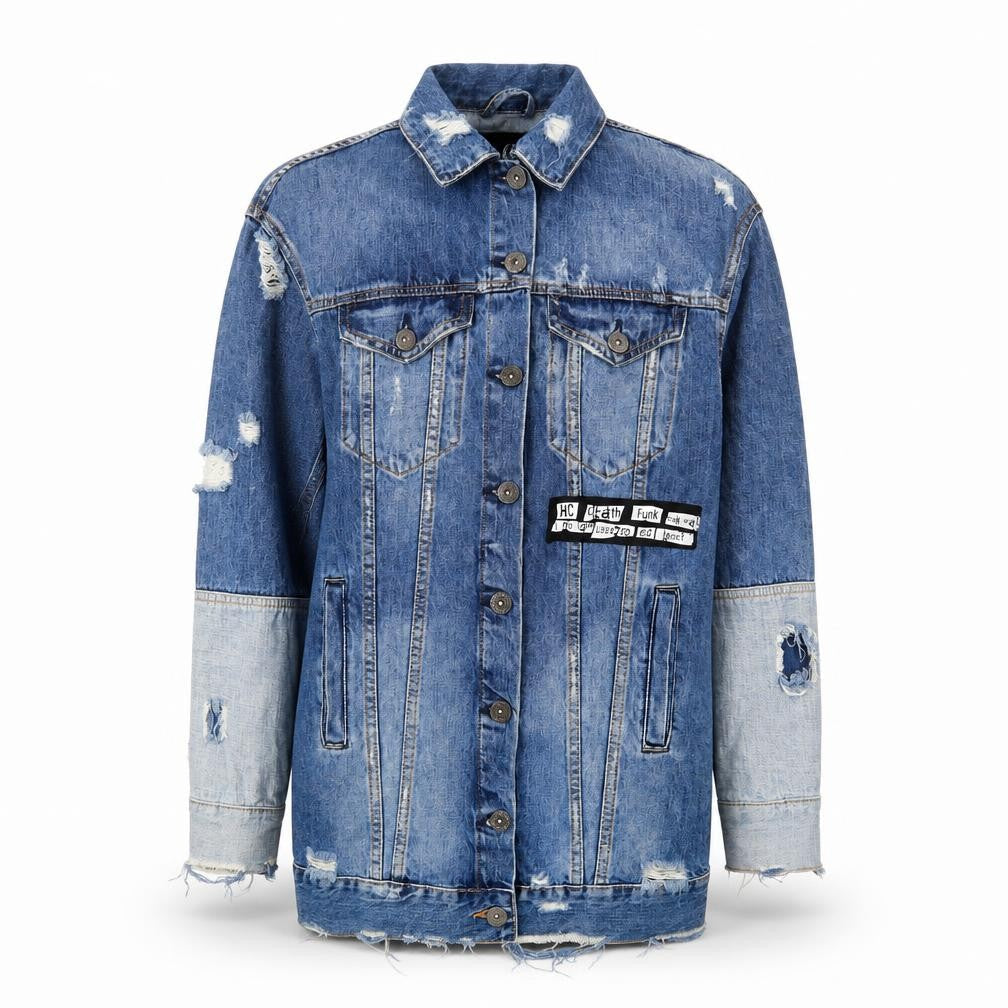 RESERVED Womens Blue Jacket Size 6 Button - Distressed