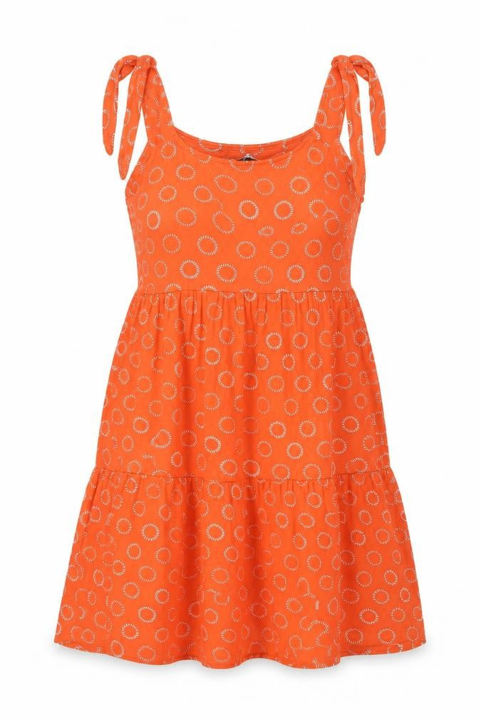 NEXT Womens Orange Geometric Viscose Tank Dress Size 10 Halter Pullover