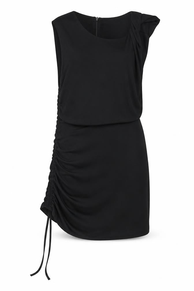Zara Womens Black Cotton Mini Size M Round Neck Zip