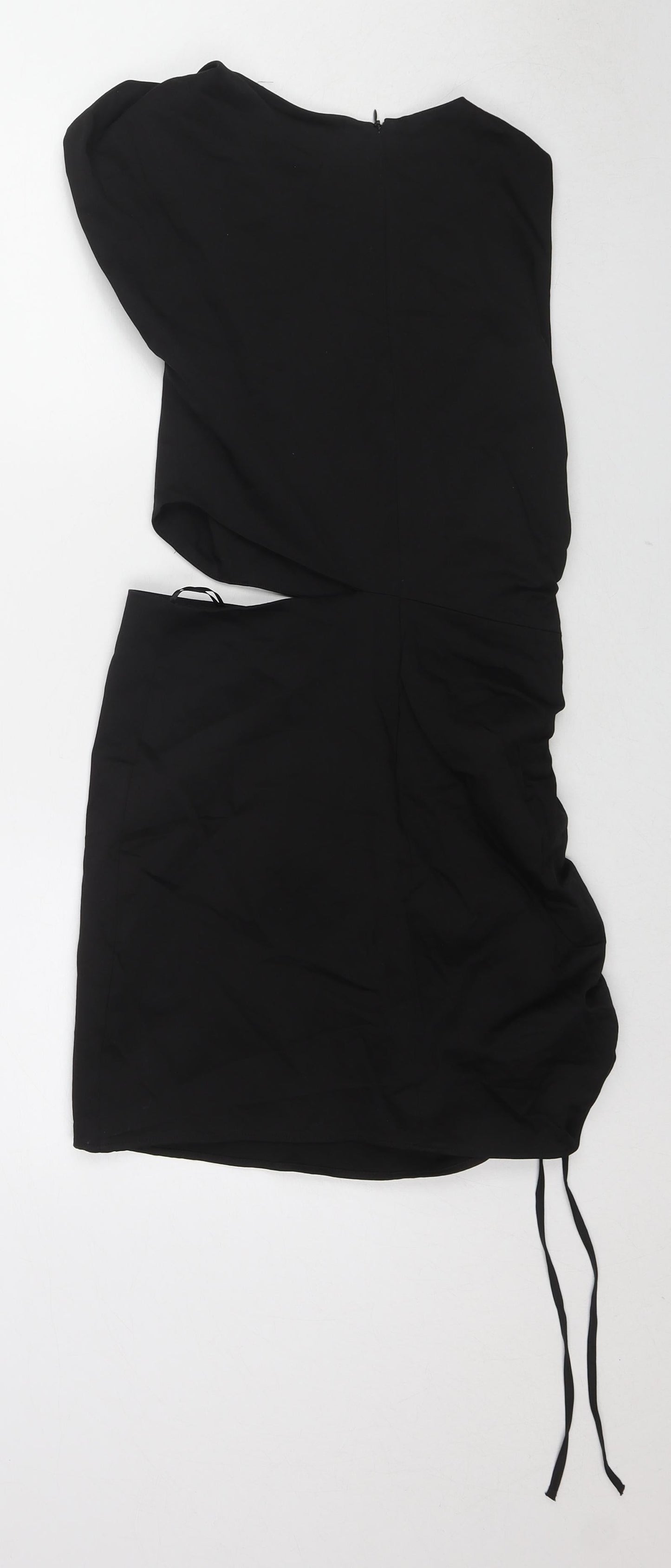 Zara Womens Black Cotton Mini Size M Round Neck Zip