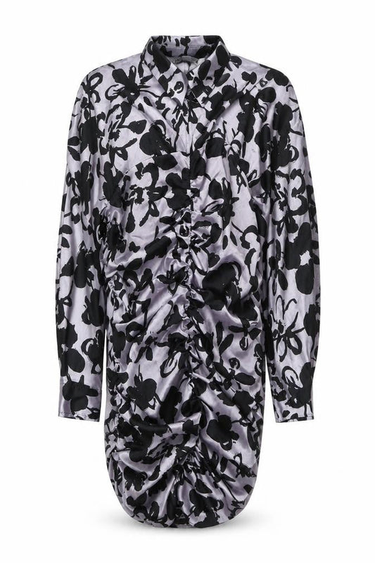 Zara Womens Multicoloured Geometric Polyester Shirt Dress Size L Collared Zip