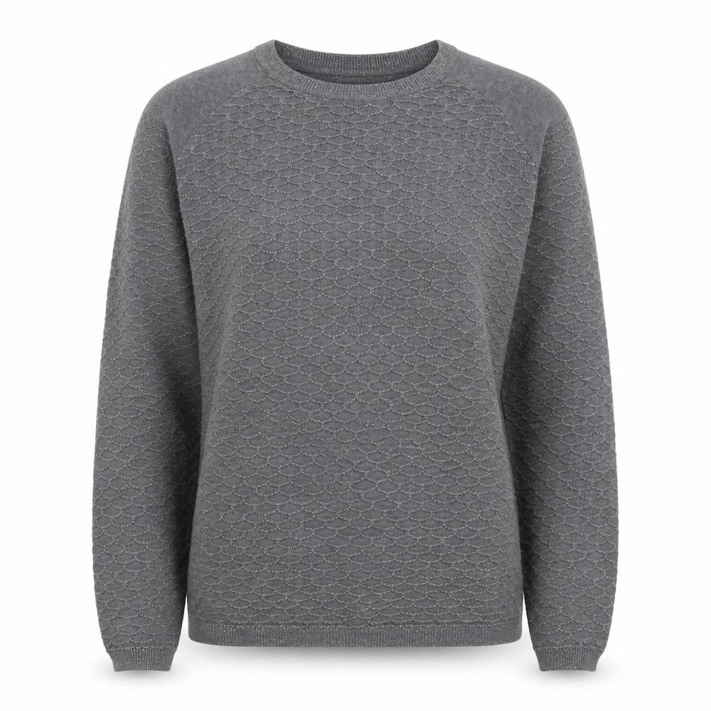 NEXT Womens Grey Round Neck Geometric Cotton Pullover Jumper Size 10