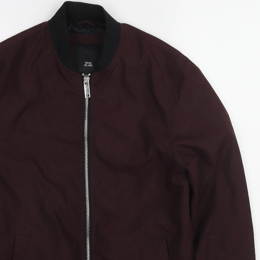 River Island Mens Red Jacket Size 2XS Zip