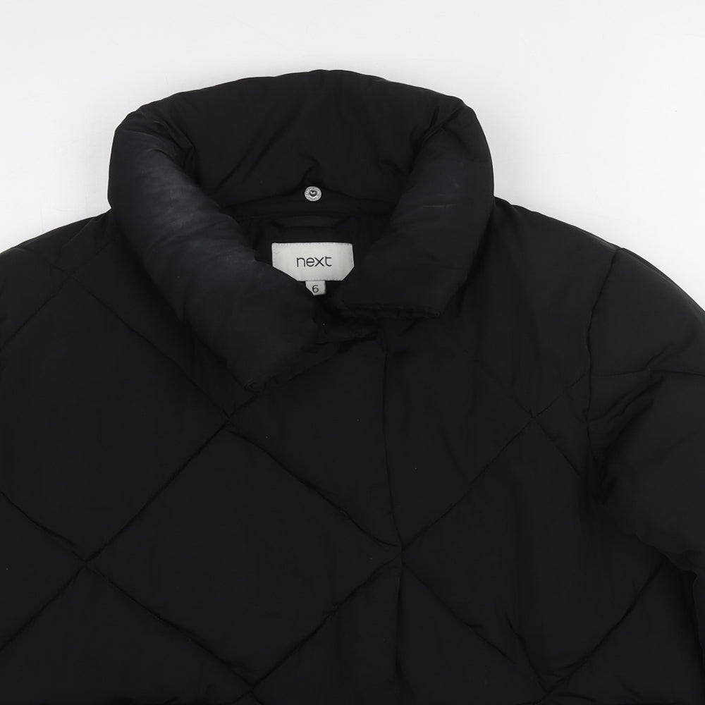 NEXT Womens Black Quilted Jacket Size 6 Zip
