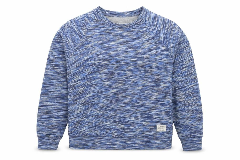 Valcom Womens Blue Geometric Cotton Pullover Sweatshirt Size 8 Pullover