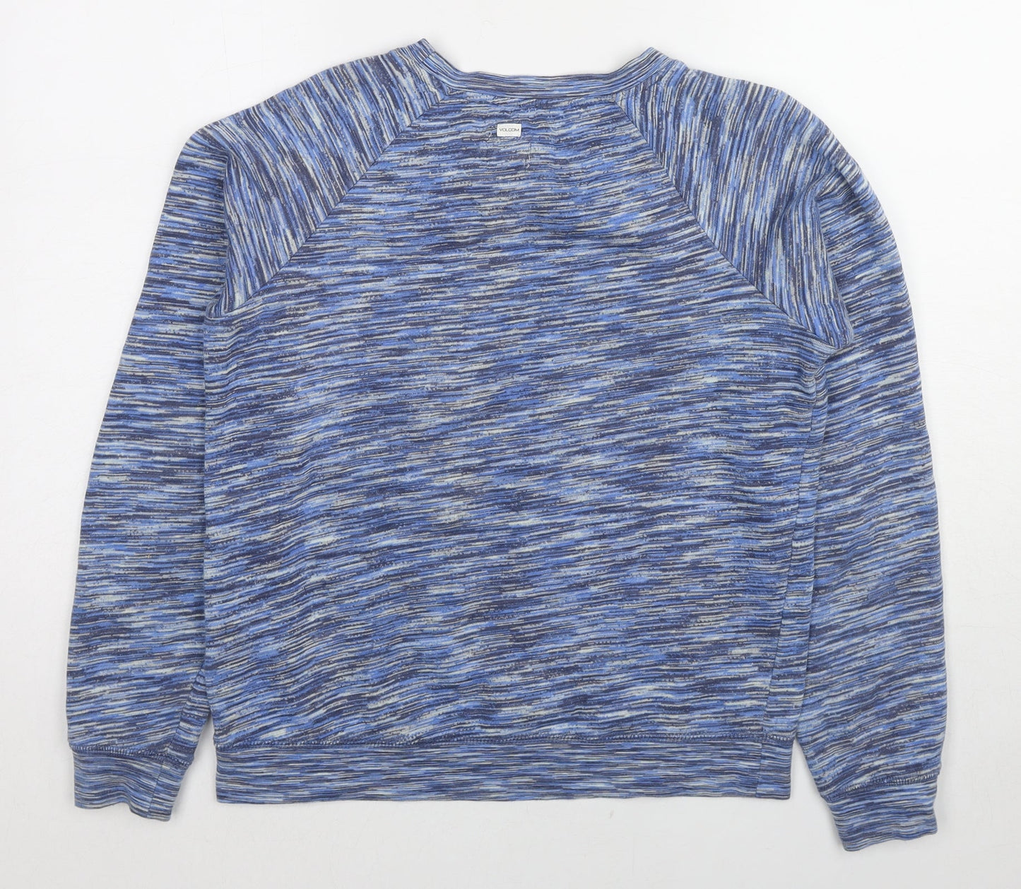 Valcom Womens Blue Geometric Cotton Pullover Sweatshirt Size 8 Pullover