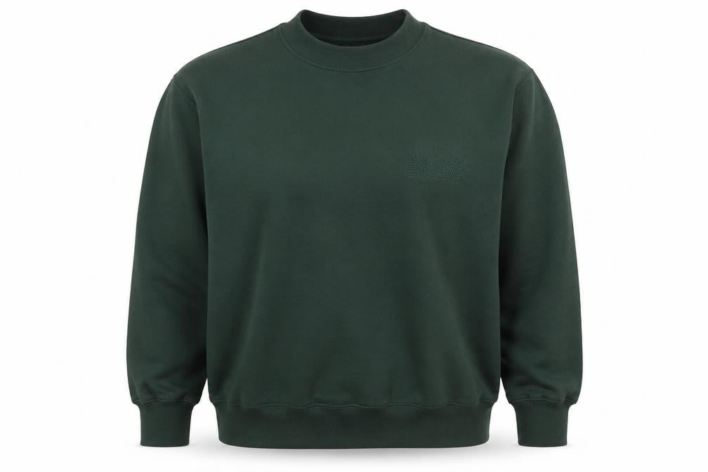 Blue Base Womens Green Cotton Pullover Sweatshirt Size L Pullover