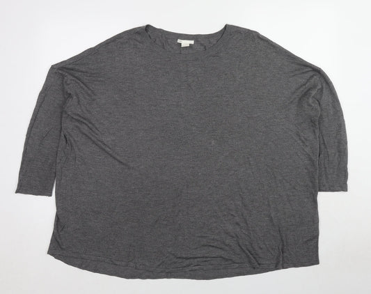 H&M Womens Grey Crew Neck Viscose Pullover Jumper Size L