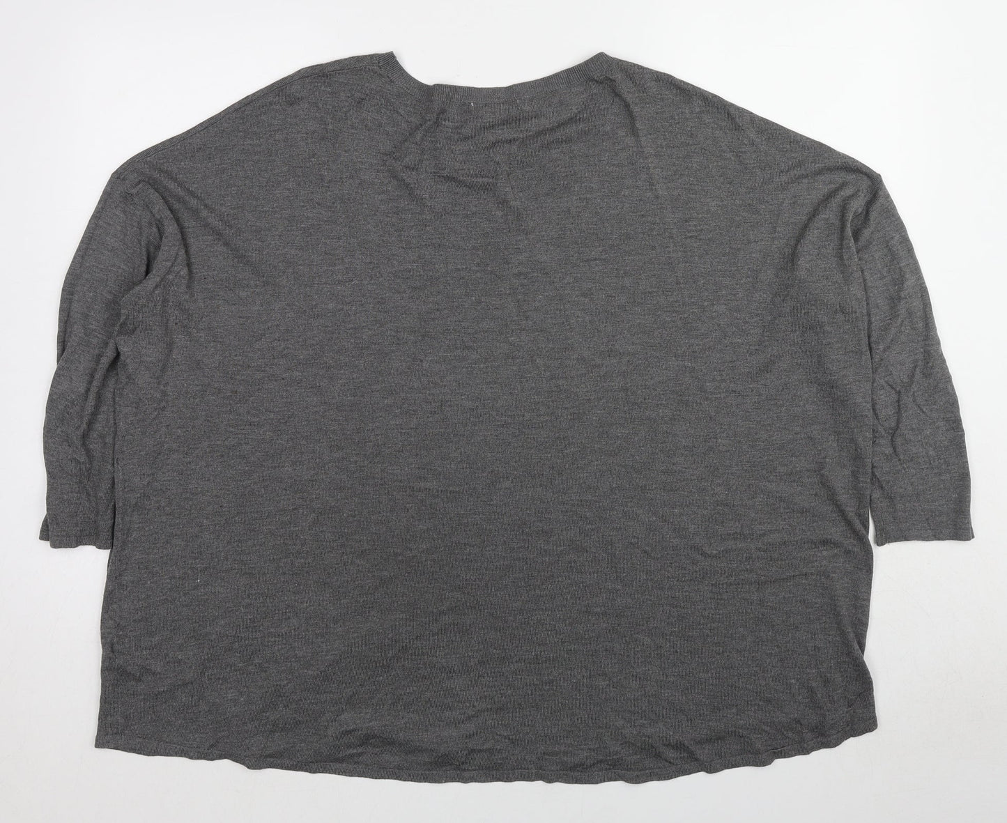 H&M Womens Grey Crew Neck Viscose Pullover Jumper Size L