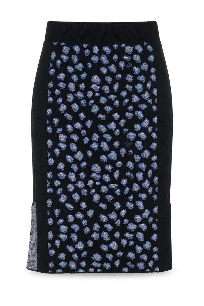 Marks & Spencer Womens Blue Geometric Viscose A-Line Skirt Size 8