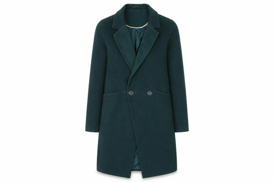 Oasis Womens Green Overcoat Coat Size S Button