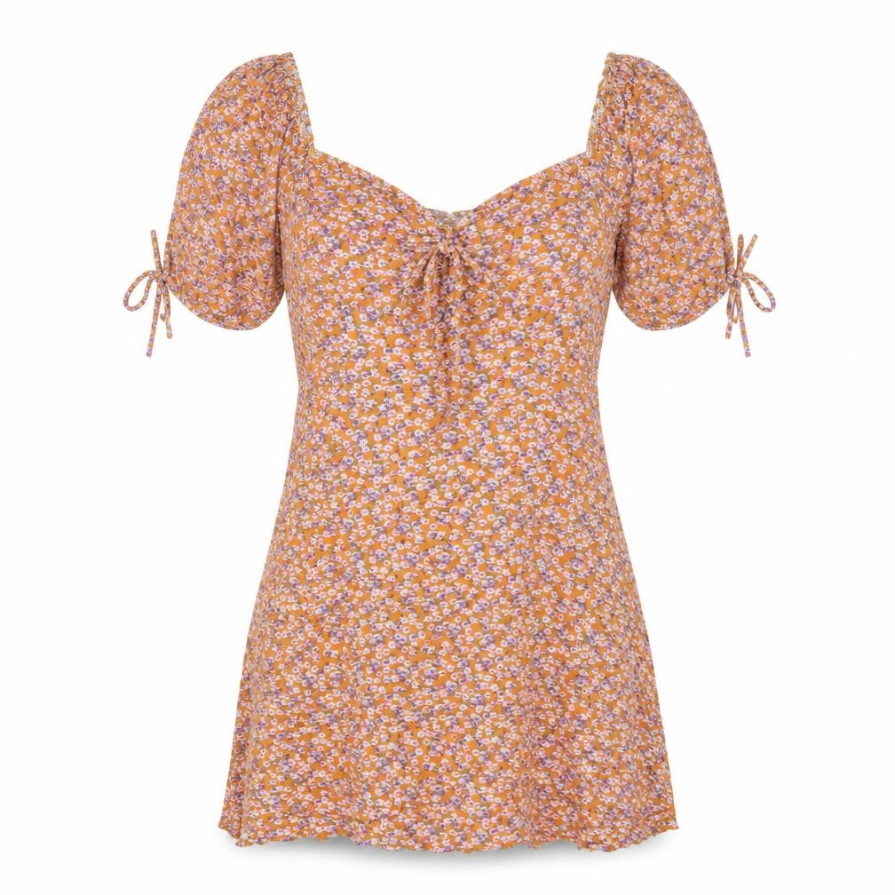 New Look Womens Multicoloured Floral Polyester A-Line Size 10 V-Neck Pullover